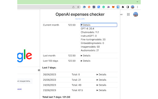 OpenAI expenses checker