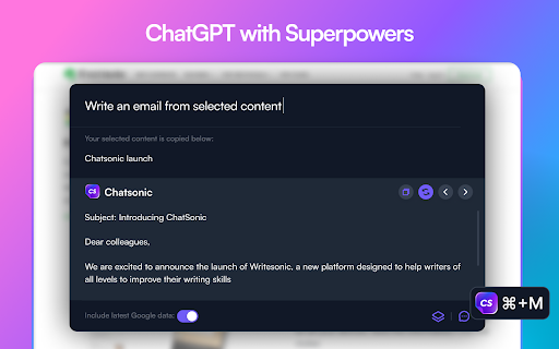 ChatSonic Chrome Extension