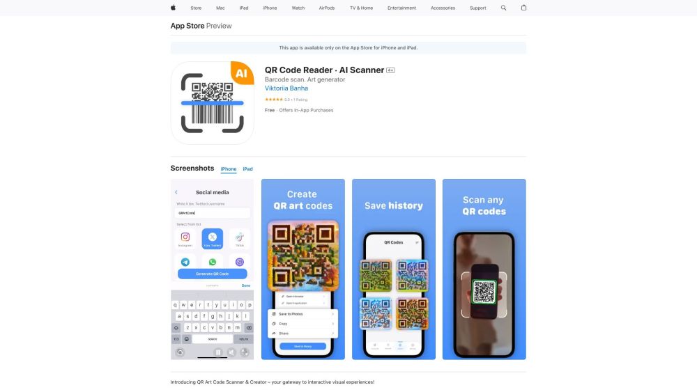 ‎QR Code Reader AI Scanner